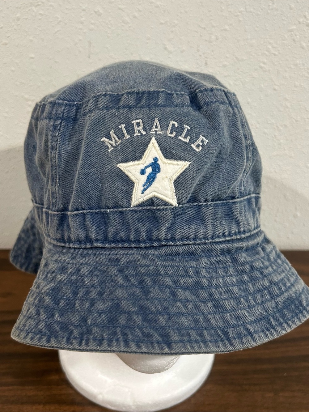 Vtg y2k Orlando Miracle WNBA Basketball DENIM BUCKET HAT Summer Sun Beach Jean